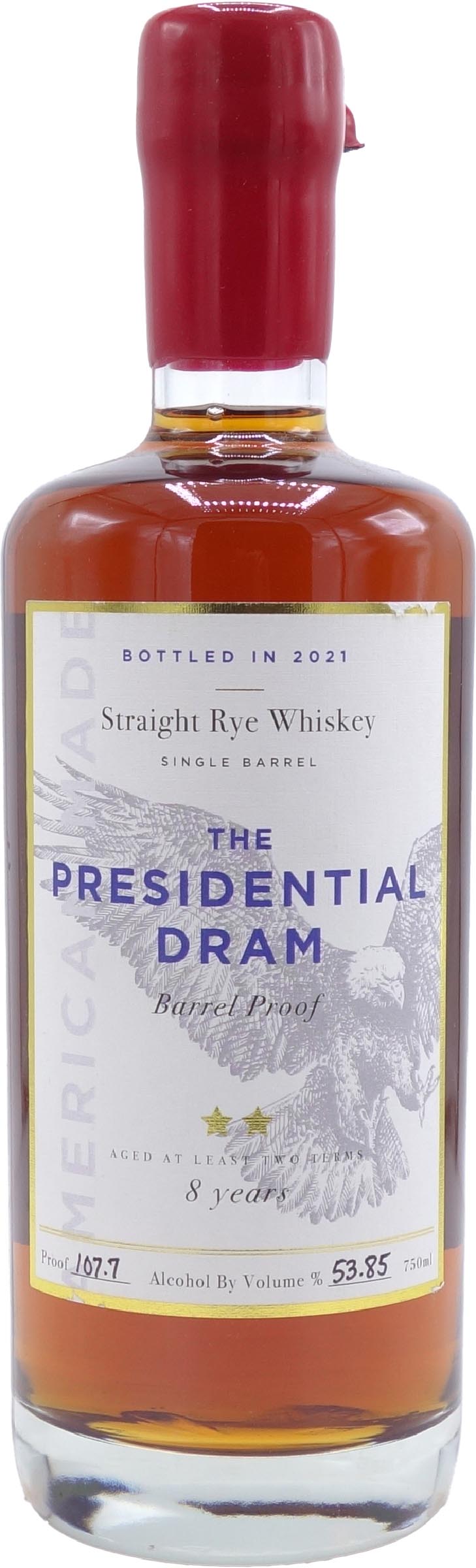 Proof & Wood Rye Whiskey Presidential Dram, 8 Year Old, Barrel #19 750ml